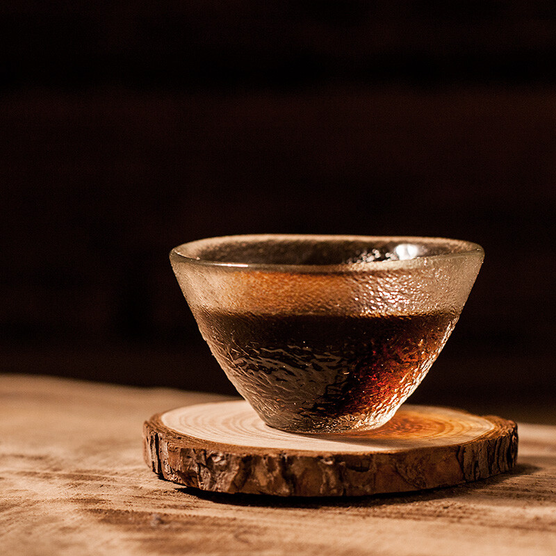 自然格调│手工甩制 日本锤纹玻璃茶杯 玻璃茶具水晶透明玻璃杯子