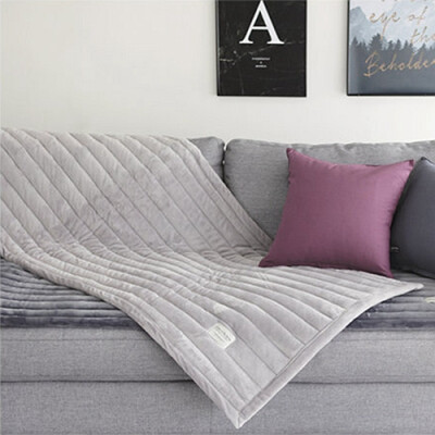 韩国进口 米色纯色短绒衍缝夹棉防滑沙发垫飘窗垫 2色可选