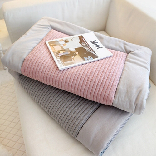 韩国 粉色简单衍缝夹棉防滑沙发垫加厚沙发垫 2色可选