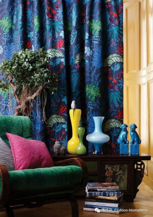 绝配蓝+绿，制造一场神秘高贵的家居SHOW