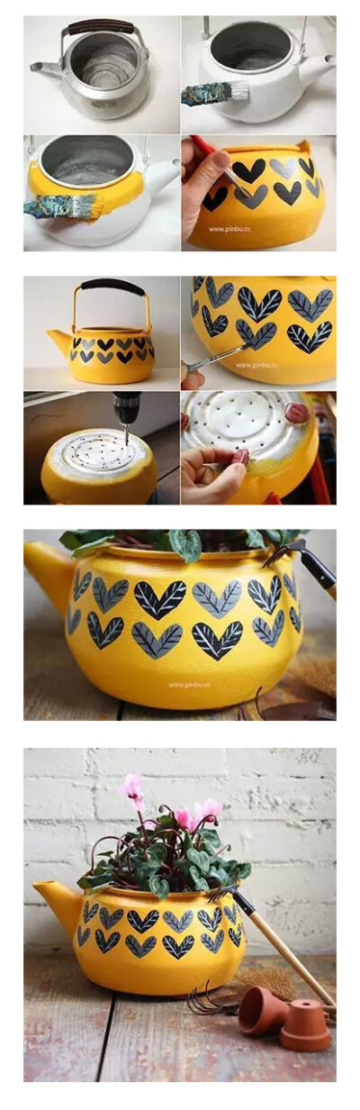 旧茶壶变身花盆