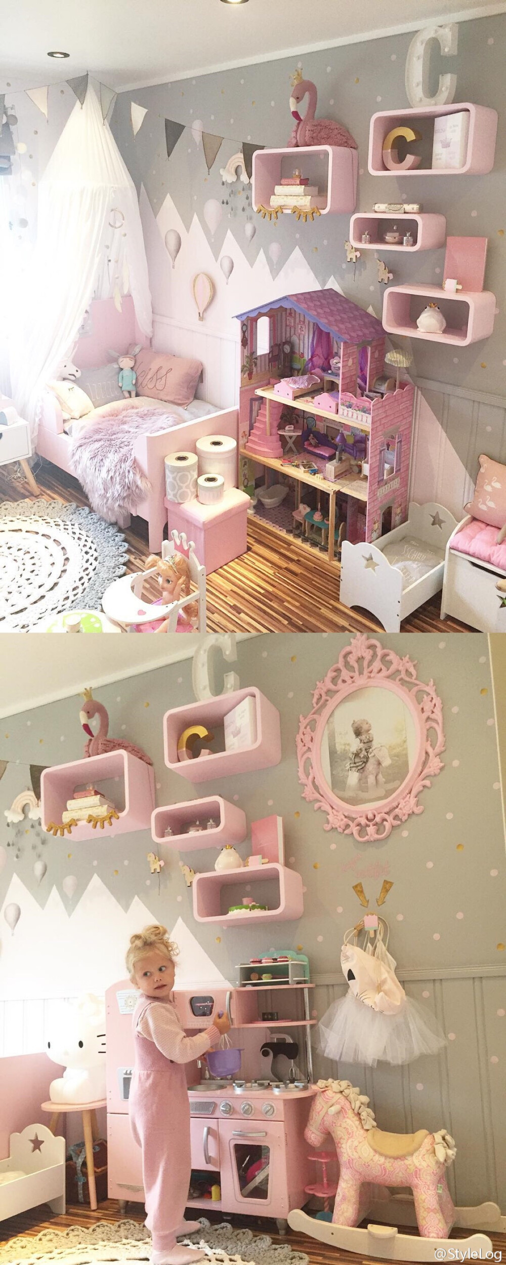 生个女儿然后给她布置一间粉色公主房。 ​​​