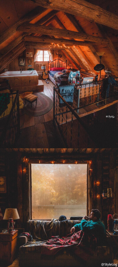 想和你住在这样温馨的小木屋里。 ​​​