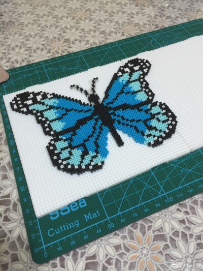 看到超漂亮的蝴蝶图纸，做了一个～交功课啦@拼拼豆豆 ​​​​