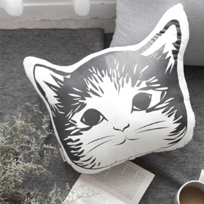 韩国进口 可爱大脸猫咪立体动物抱枕沙发靠垫 靠枕 腰靠