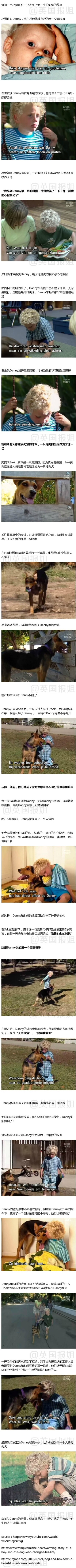 小男孩Danny从出生就有着缺陷，他发育迟缓，甚至无法说出一句完整的句子。也许是冥冥中的安排，狗狗Saki的出现改变了他的人生。从相遇的那一刻起，他们成了彼此生命中密不可分的依靠和陪伴