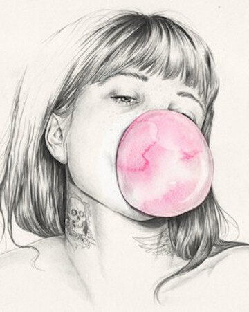 Esra Roise铅笔水彩肖像插画