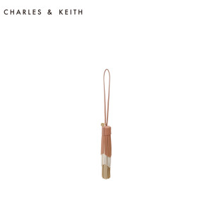 CHARLES&amp;KEITH 钥匙扣 CK810680462 时尚三色拼色流苏包挂饰