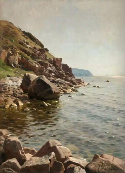 丹麦画家蒙森德 Peder Mork Monsted(1859-1941)，以画风景画而著名，他是一个浪漫主义者，描绘了壮丽的景观和古迹方面的艺术家，对细节和色彩把握深有研究