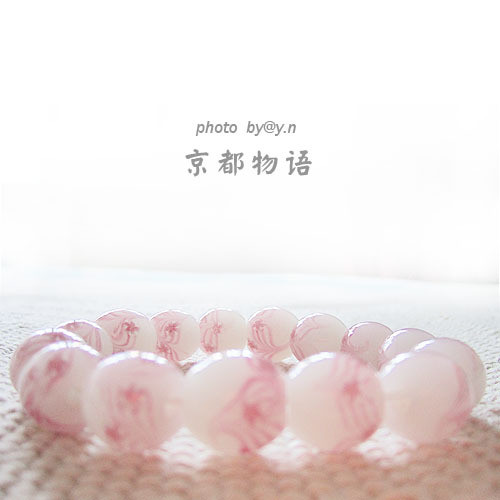 日式琉璃蜻蜓玉 山水名物风格 手钏 ~樱花雨~