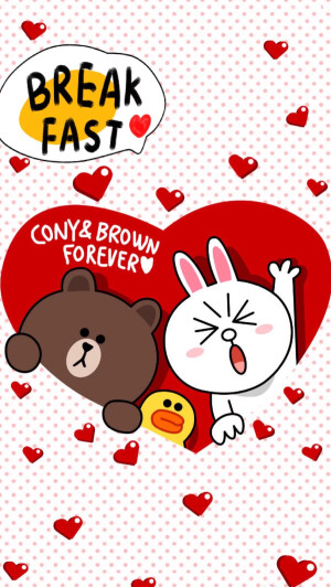 line friends 壁纸 iPhone 可妮兔布朗熊  