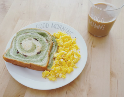 土司早餐:抹茶土司