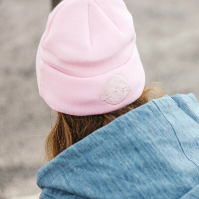 顺丰VEIL POWDER Cuff Beanie 滑雪LOGO冷线帽 粉红