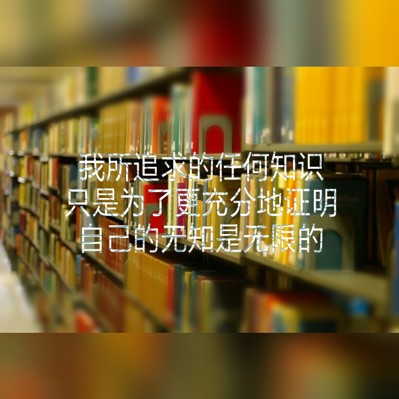 我所追求的任何知识，只是为了更充分地证明自己的无知是无限的。