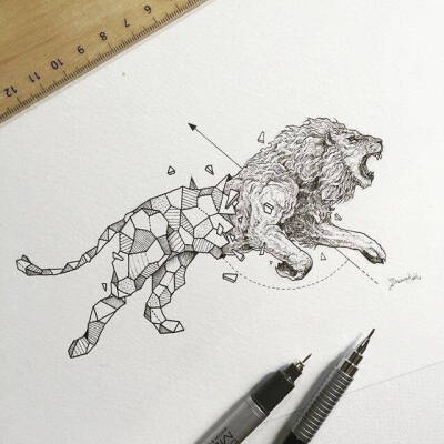 美图 收藏
菲律宾艺术家 Geometric Beasts几何动物插画