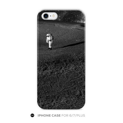简约黑色宇航员太空苹果i6s手机壳iphone7 plus保护套全包tpu软壳