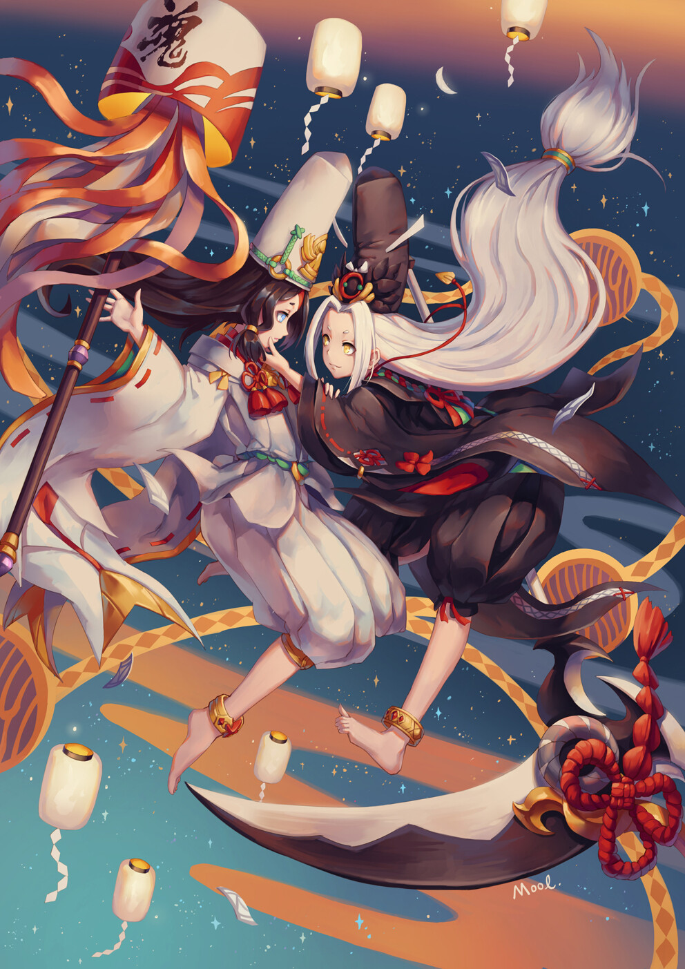 阴阳师 黑白童子 画师:mool月光 本作品pixiv id=62178550