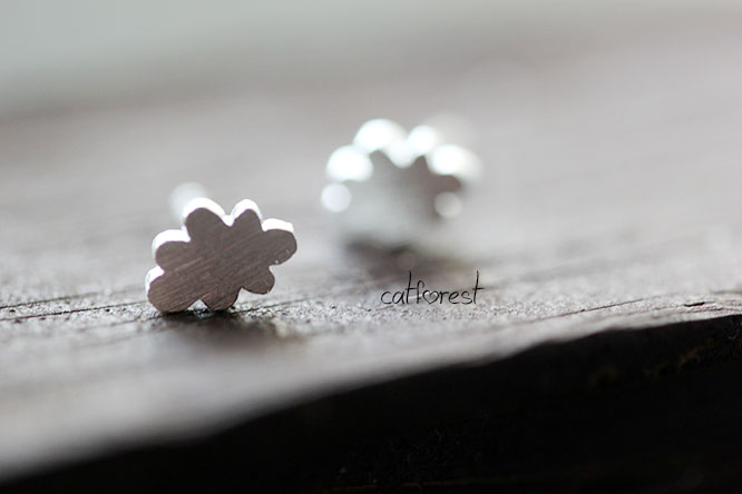 cat forest 特 云且留住 可爱 礼物 森系 925银 女生耳钉对