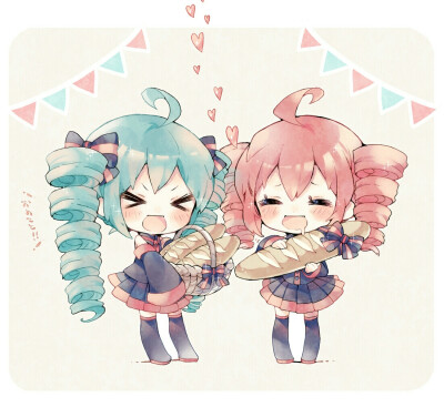 【おめテト】 by: にわ子 id=62194432 pixiv, 插画，VOCALOID, 重音，miku，UTAU