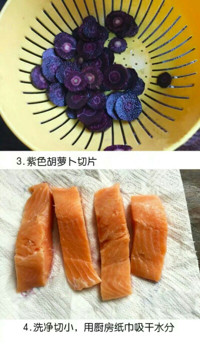 【干煎三文鱼配时蔬】
好看又美味，颜值与实力并存~ ​​​​