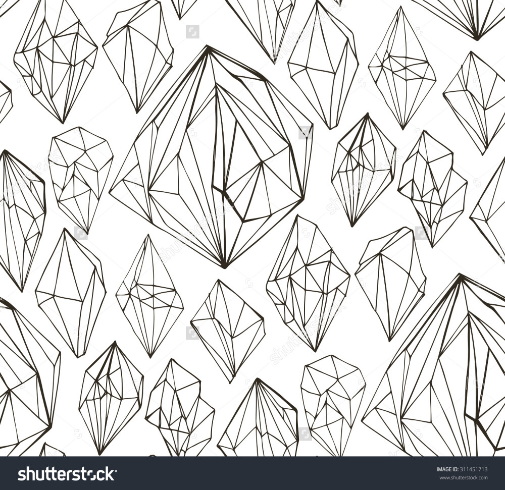 Seamless pattern with crystals.