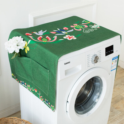 中式花纹 棉麻盖布 单开门冰箱洗衣机防尘 布衣收纳盖巾