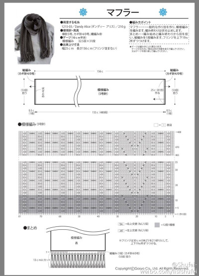 棒针围巾图解