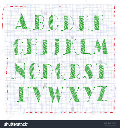 Embroidering alphabet