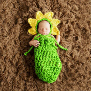 出租 婴儿满月百天摄影服装影楼道具 宝宝拍照 向日葵睡袋套装