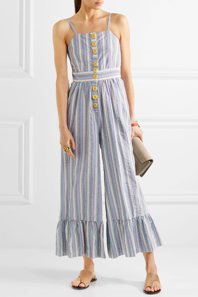 See by Chloé | Striped cotton-seersucker jumpsuit 