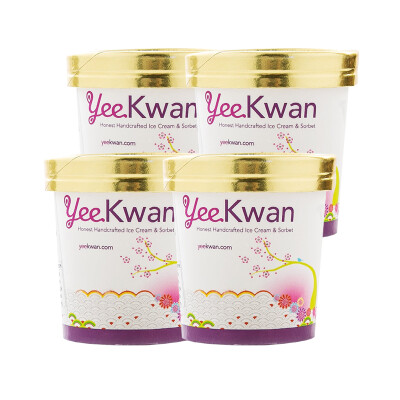 4杯装椰卡湾Yeekwan 黑芝麻味冰淇淋125ml*4 英国进口冰激凌