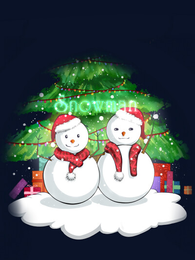 Are you my snow man？
两只小雪人
Merry Christmas 祝你圣诞快乐
