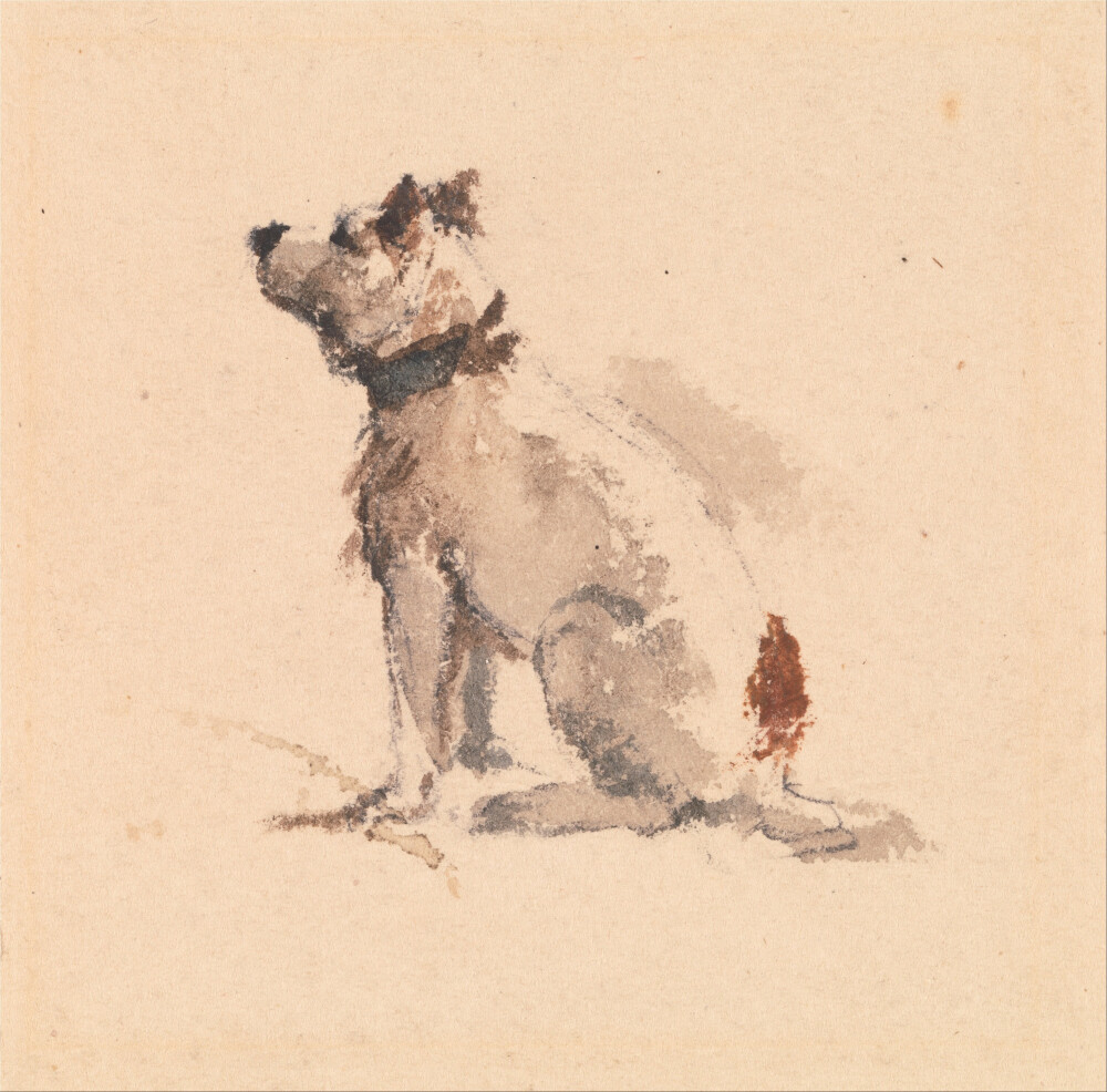 Peter DeWint: A Terrier, Sitting Facing Left (Google_Art_Project)