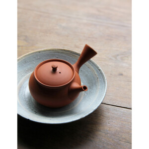 日本进口  常滑烧  梅原廣隆作  朱泥糸目小急须一人用小壶