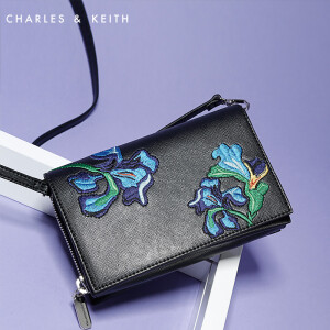 CHARLES&amp;KEITH 梵高系列 CK280840065 刺绣女式斜挎单肩包