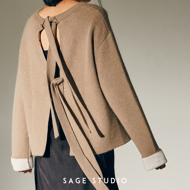 SAGE STUDIO 圆领针织衫打底线衫套头毛衣女