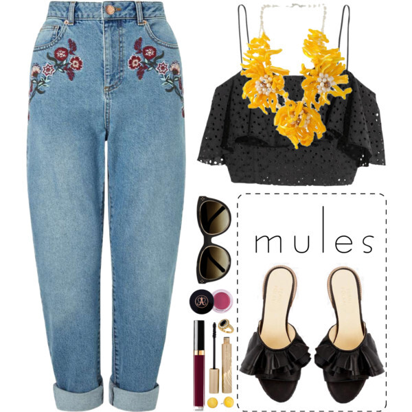 A fashion look from April 2017 featuring jersey crop top, Miss Selfridge and mid heel shoes. Browse and shop related looks.