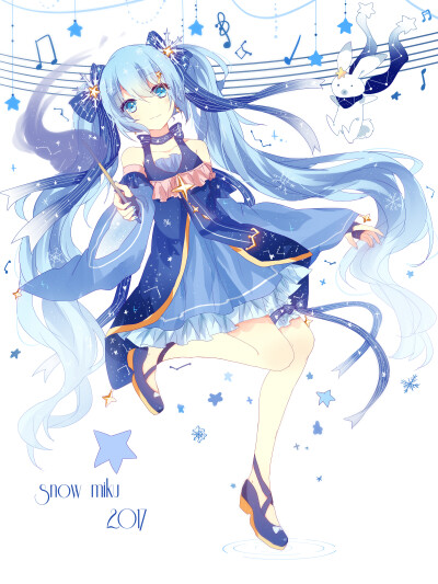 初音未来 雪未来2017 绘师：Luppykiy 本作品pixiv id=59478053 