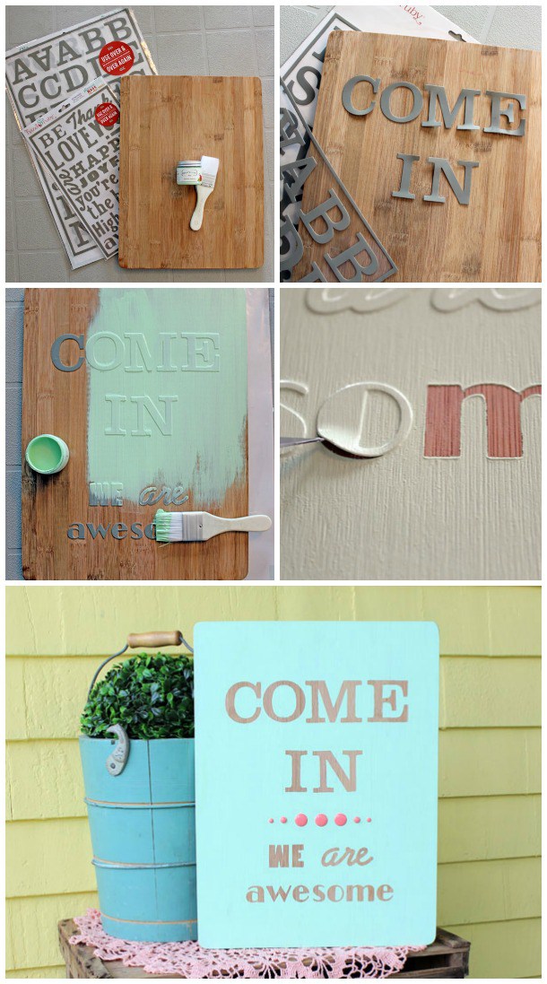 Easily create a wooden sign with reusable stencil masks