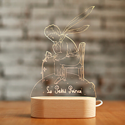 梦想家创意LED礼品台灯3D小王子的玫瑰花小夜灯情人节圣诞节礼物