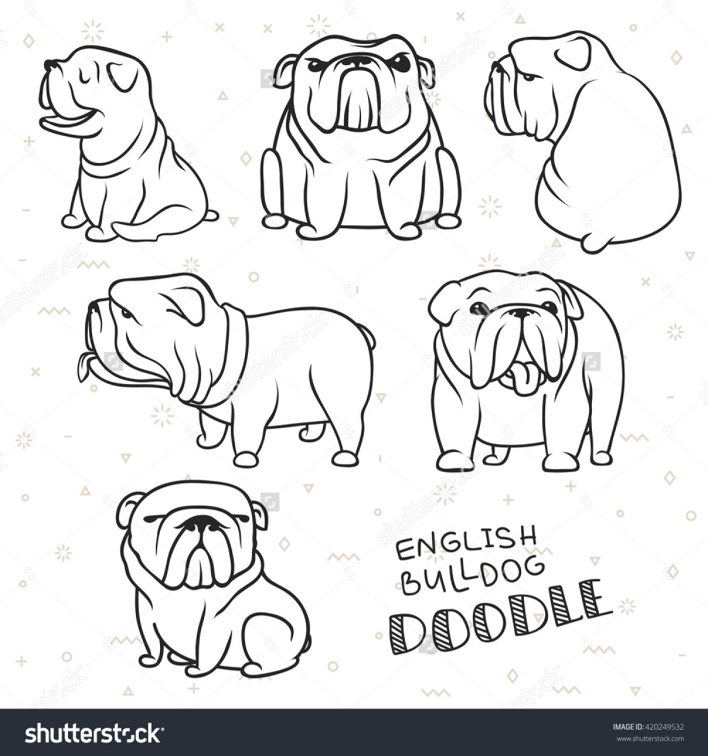 Sticker dog english bulldog.