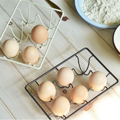 Zakka铁艺日式六格鸡蛋托6枚鸡蛋架冰箱鸭蛋收纳盒厨房收纳小工具