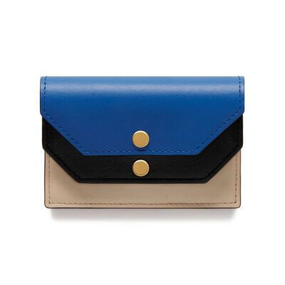 Multiflap Card Case | Dune, Porcelain Blue & Black Smooth Calf