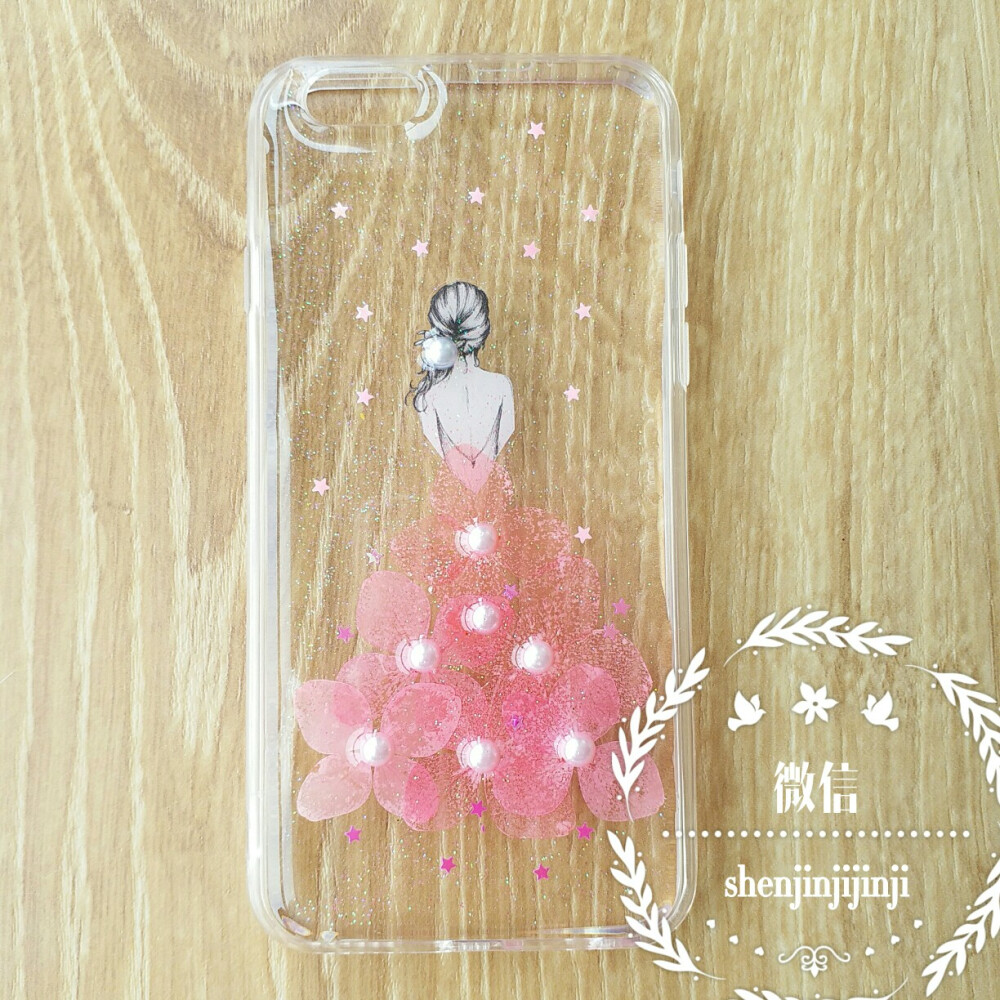 包邮苹果iphone6/7 plus鲜花真花干花永生花手机壳纯手工定制字母同款 ​​​