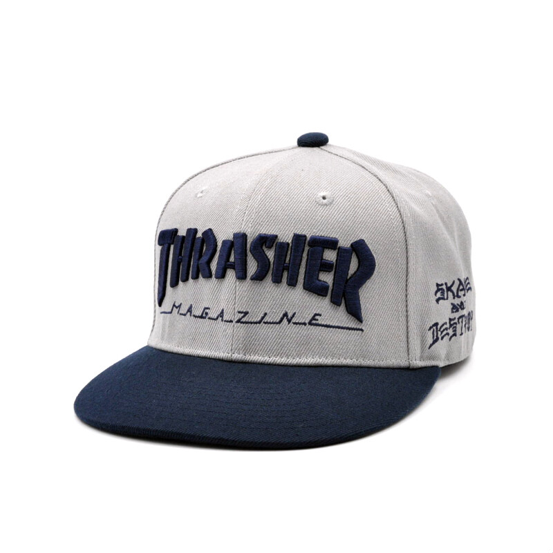 Thrasher SKATE AND DESTROY SNAPBACK 灰蓝