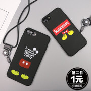 米奇苹果6splus手机壳卡通全包挂绳iphone7手机壳可爱磨砂6s硬壳