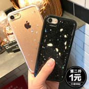 闪粉星星苹果6splus手机壳卡通可爱iPhone7手机壳硅胶挂绳软壳女