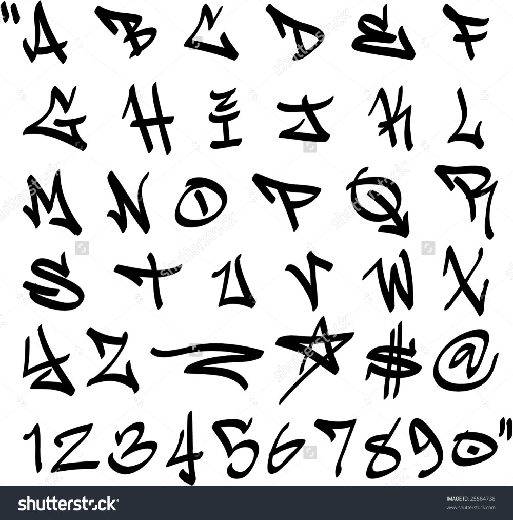 graffiti marker alphabet