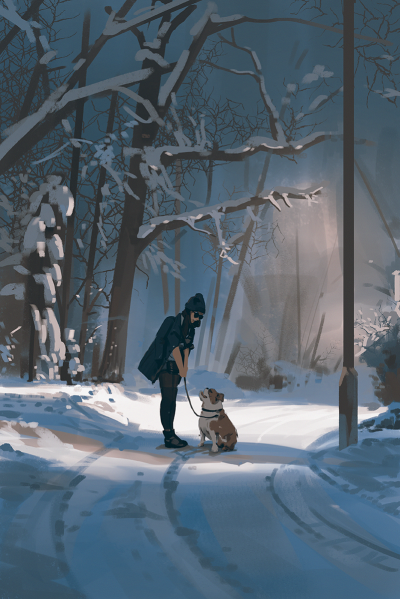 Winter walk 绘师：snatti 本作品pixiv id= 62382843