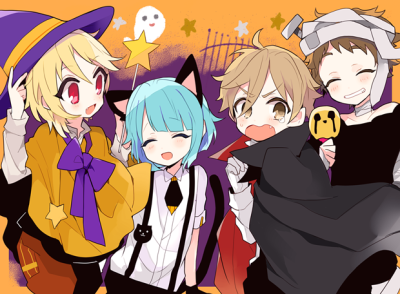 ♣沐湷搬运♣偶像梦幻祭 rab*bits 万圣节 男子 少年 正太 Q版 治愈 可爱 温馨 头像 壁纸 笑颜 作者「シチ」 pixiv id:60230429